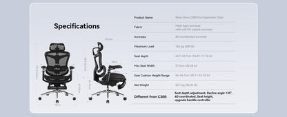 Sihoo DORO-C300-PRO Ergonomic Office Chair with 6D Armrests