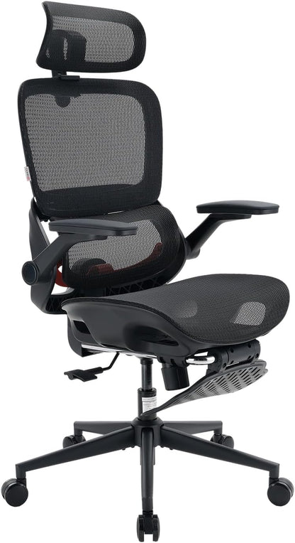 Sihoo B100-PRO Ergonomic Office Chair with 4D Linkage Armrests & Retractable Footrest