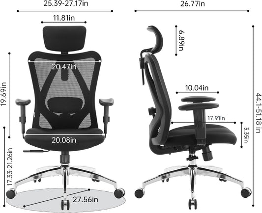 Sihoo M18 Ergonomic Office Chair with Adjustable Lumbar Support & Headrest