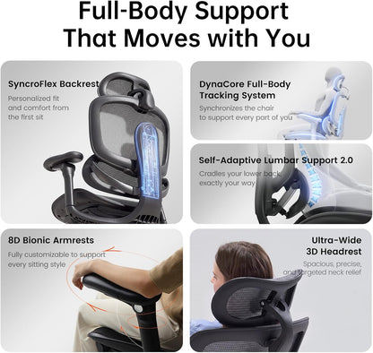 Sihoo C300-Pro-V2-M101 Ergonomic Office Chair with 8D Articulating Armrests