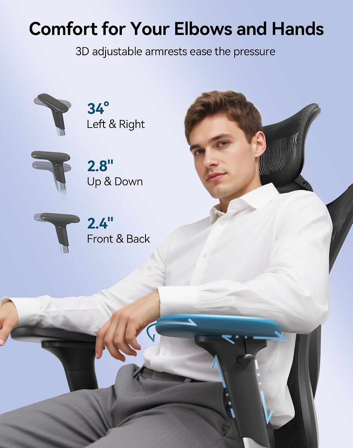 Sihoo M57 Full-Mesh Ergonomic Office Chair with 3D Adjustable Armrests
