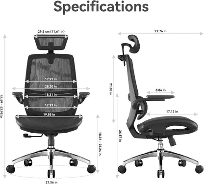 Sihoo M59AS Full-Mesh Ergonomic Office Chair with Flip-Up 3D Armrests