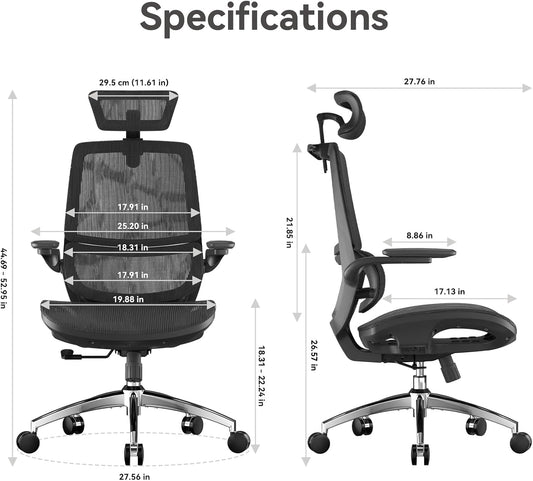 Sihoo M59AS Full-Mesh Ergonomic Office Chair with Flip-Up 3D Armrests