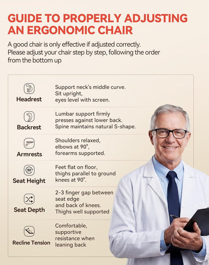 Sihoo B100-PRO Ergonomic Office Chair with 4D Linkage Armrests & Retractable Footrest