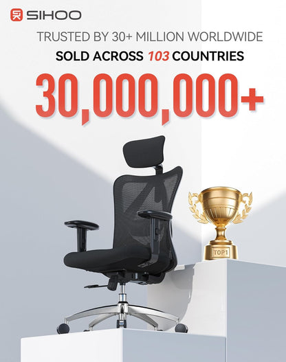 Sihoo M18 Ergonomic Office Chair with Adjustable Lumbar Support & Headrest