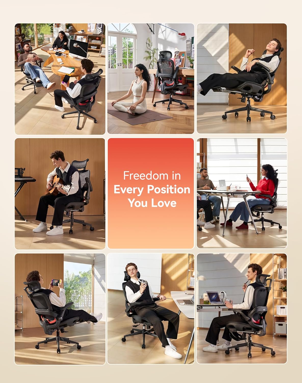 Sihoo B100-PRO Ergonomic Office Chair with 4D Linkage Armrests & Retractable Footrest