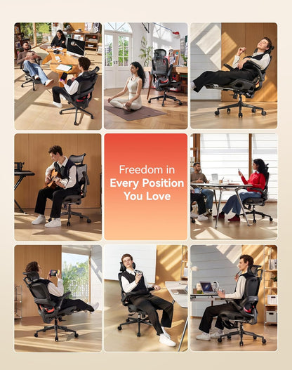Sihoo B100-PRO Ergonomic Office Chair with 4D Linkage Armrests & Retractable Footrest