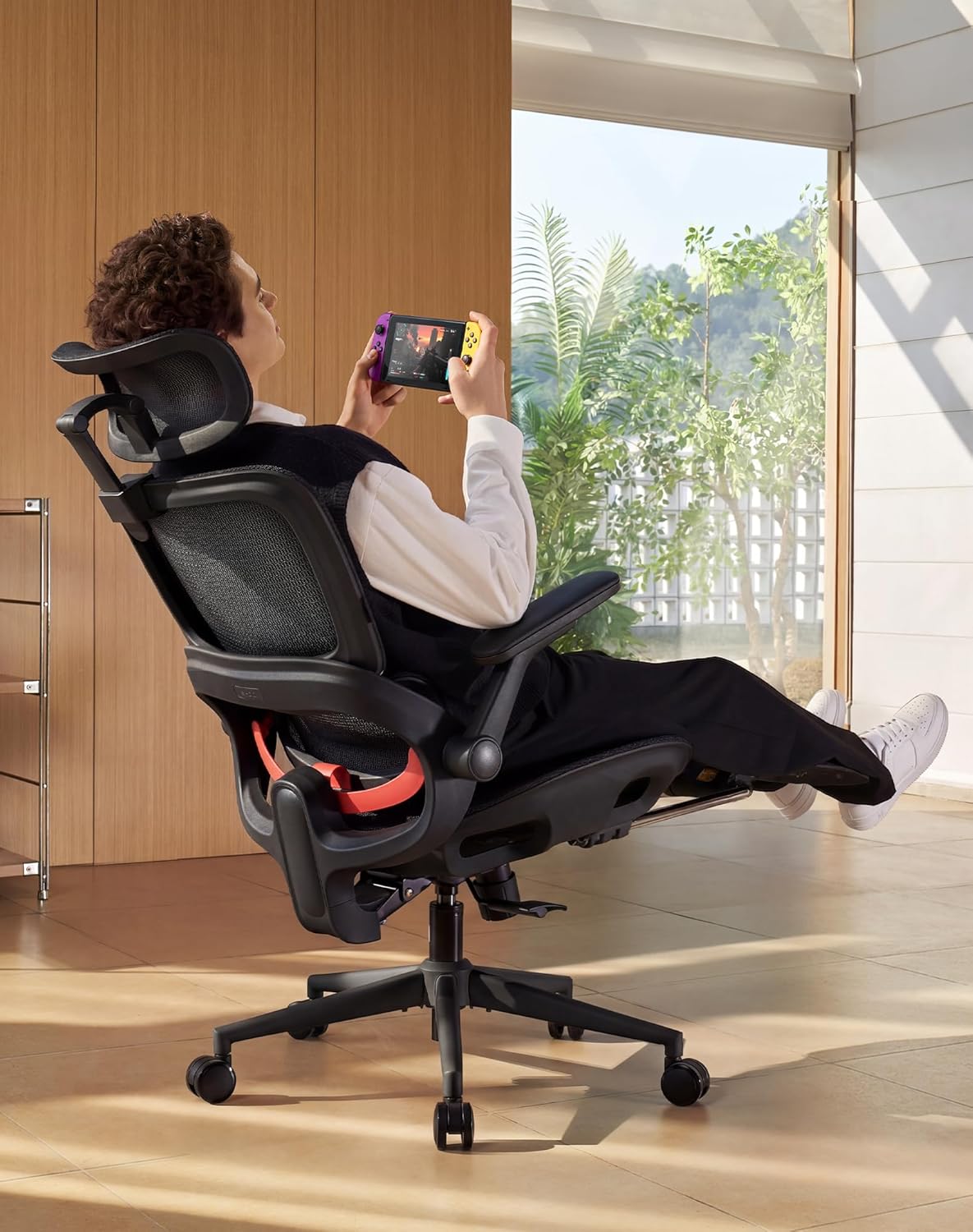 Sihoo B100-PRO Ergonomic Office Chair with 4D Linkage Armrests & Retractable Footrest