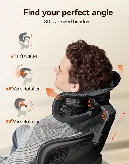 Sihoo B100-PRO Ergonomic Office Chair with 4D Linkage Armrests & Retractable Footrest