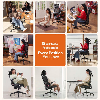 Sihoo B100 Ergonomic Office Chair with 2D Flip-Up Armrests & Premium Wave Mesh