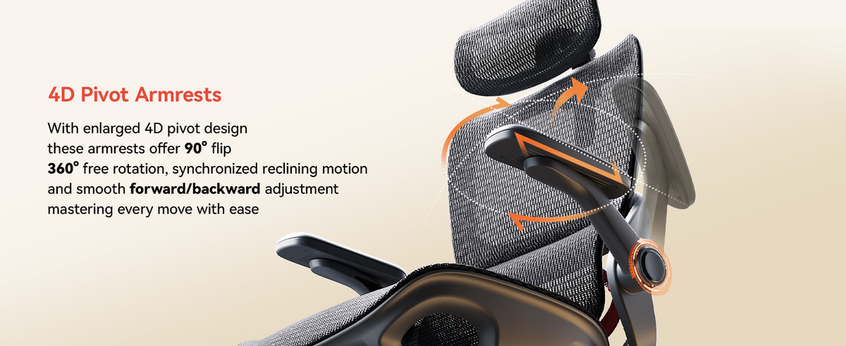 Sihoo B100-PRO Ergonomic Office Chair with 4D Linkage Armrests & Retractable Footrest
